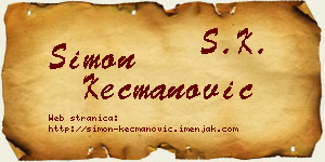 Simon Kecmanović vizit kartica